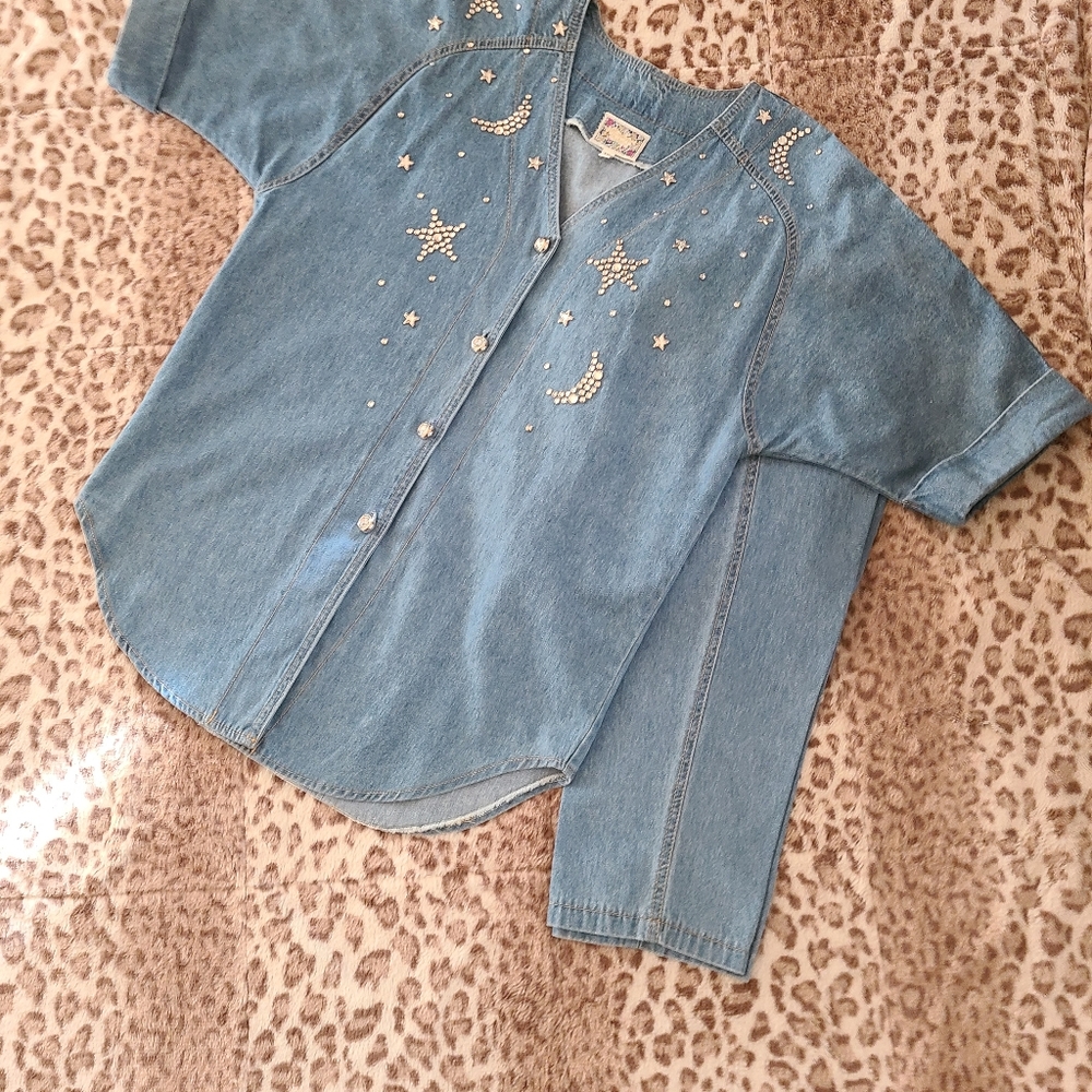 2 Piece Embellished Jean Set - Picture 2 of 14